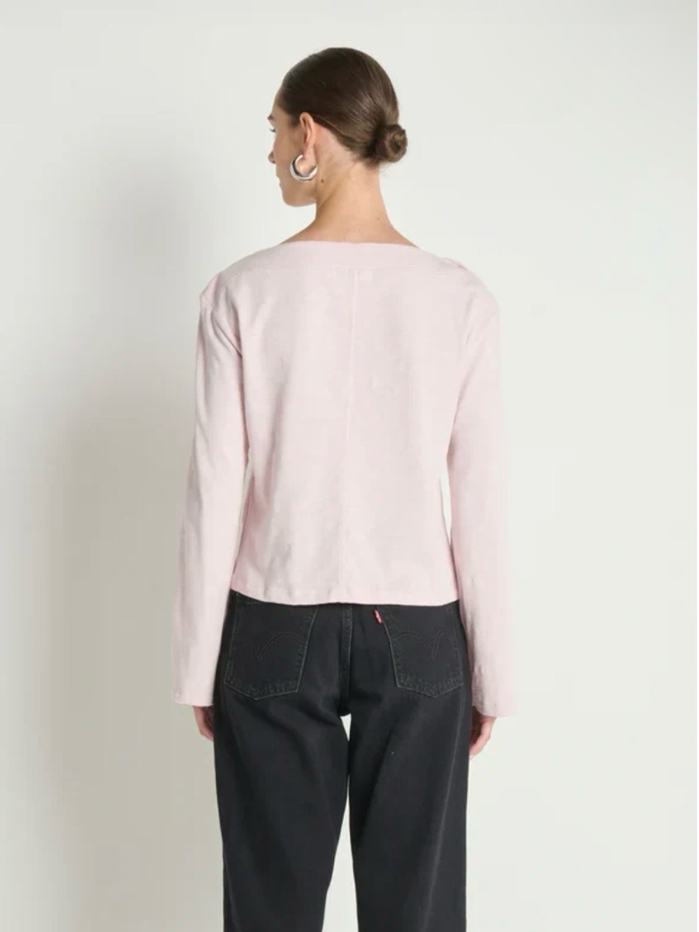 Nation LTD Rochelle Boatneck Tee Blush Snap Shoulder Top M NWT - Picture 4 of 12